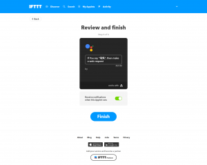 IFTTT Review and finish
