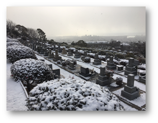芦屋霊園雪景色